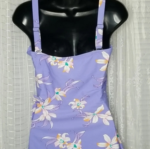 Byron Blue Australia Purple Lily One Piece Swimsuit •Size 12• New w/ Tag - Picture 9 of 9
